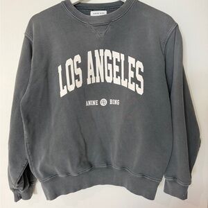 Anine Bing Gray Logo Crewneck Sweatshirt